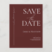 Where Forever Begins Burgundy Save The Date 案内ポストカード (正面)
