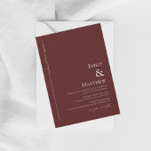 Where Forever Begins Burgundy Wedding Invitation 招待状