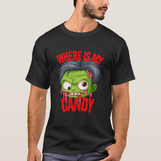 WHERE IS MY CANDY HOLLOWEEN THEMED GRAPHIC TEE Tシャツ