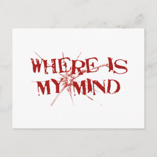 Where Is My Mind – ひび割れたガラスの赤い乱雑な文字 ポストカード