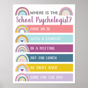 Where is Psychologist Office Door Sign Rainbow ポスター