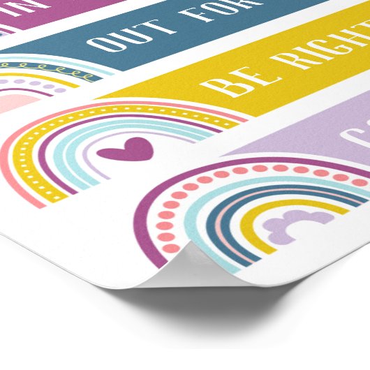 Where is Social Worker Office Door Sign Rainbow ポスター (角)