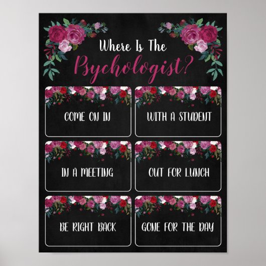 Where is the Psychologist Office Door Sign ポスター (正面)