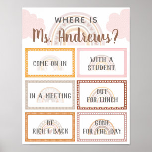 Where is the Teacher Office Door Sign Rainbow ポスター