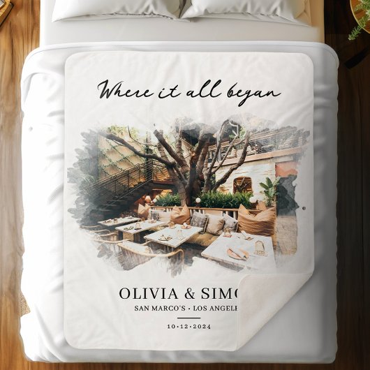 Where It All Began Romantic Couple's Gift シェルパブランケット