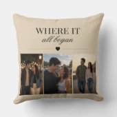 Where It All Began Three Photo Memory Throw Pillow クッション (裏面)