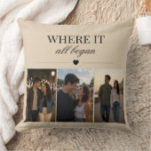 Where It All Began Three Photo Memory Throw Pillow クッション (ブランケット)