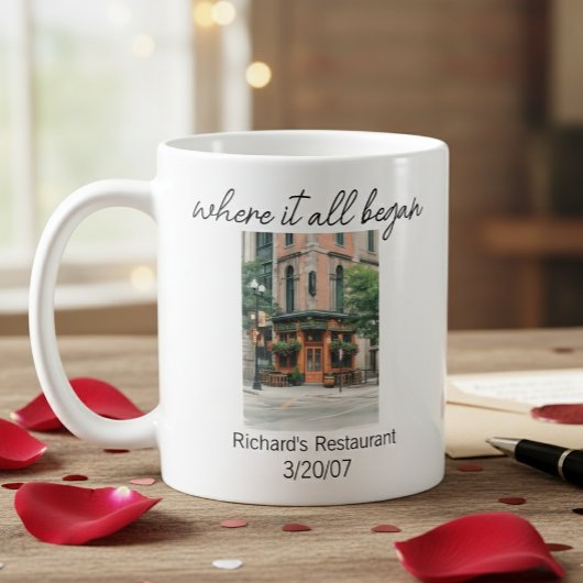 Where It All began Valentine's Day Engagement gift コーヒーマグカップ