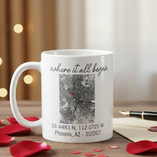 Where It All began Valentine's Day Engagement gift コーヒーマグカップ