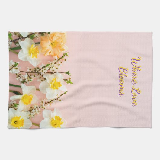 Where Love Blooms Kitchen Towel | Spring Romance  キッチンタオル (横)