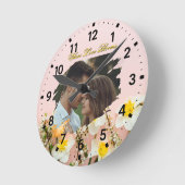 Where Love Blooms | Personalized Spring Romance  ラウンド壁時計 (傾斜)