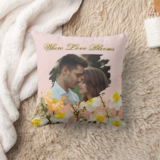 Where Love Blooms Pillow | Spring Romance Throw  クッション (ブランケット)