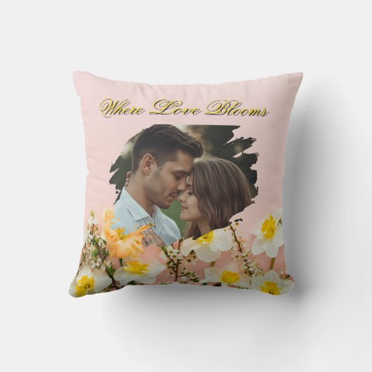 Where Love Blooms Pillow | Spring Romance Throw  クッション (裏面)