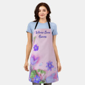 Where Love Grows Apron | Floral Kitchen Apron エプロン (着用した状態)