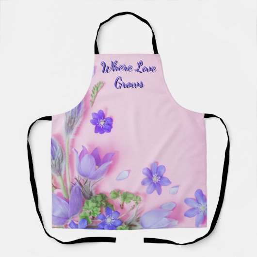 Where Love Grows Apron | Floral Kitchen Apron エプロン (正面)