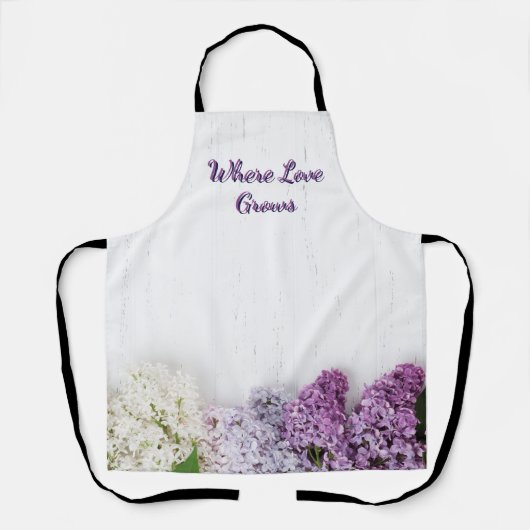 Where Love Grows Apron | Lilac Spring Kitchen  エプロン (正面)