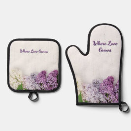 Where Love Grows Kitchen Set | Lilac Oven Mitt 鍋つかみ&鍋敷きセット