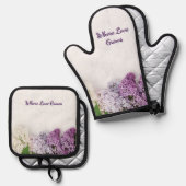 Where Love Grows Kitchen Set | Lilac Oven Mitt 鍋つかみ&鍋敷きセット (正面/裏面)