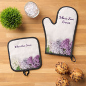 Where Love Grows Kitchen Set | Lilac Oven Mitt 鍋つかみ&鍋敷きセット (トップダウン)