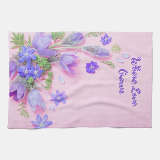 Where Love Grows Kitchen Towel | Floral Tea Towel キッチンタオル (横)