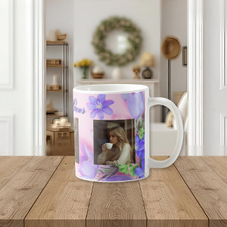 Where Love Grows Mug | Personalized Floral Photo  コーヒーマグカップ