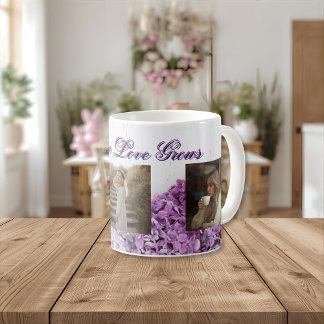 Where Love Grows Mug | Personalized Lilac Photo Mu コーヒーマグカップ