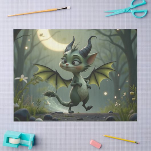 Where moonbeams dance, little mischief awakens.  薄葉紙 (クラフト)