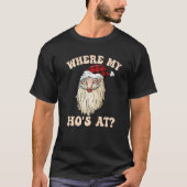 Where My Hos At Groovy Red Tシャツ (正面)