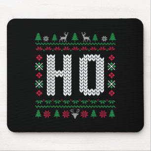Where My Ho's At Ho マッチングカップル クリスマスの醜い服 マウスパッド