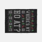 Where My Ho's At Ho Matching Couple Christmas Ugly フリースブランケット (正面(横))