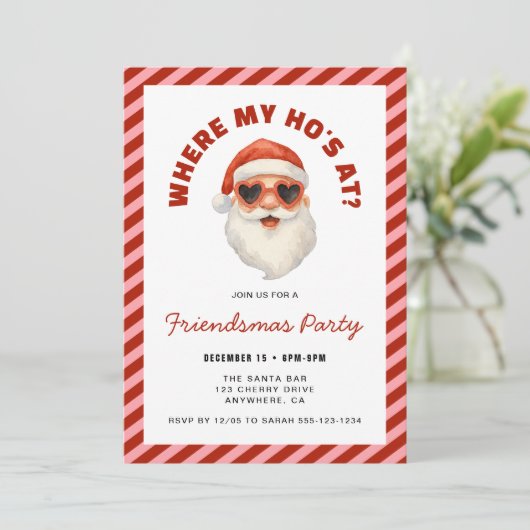 Where My Hos At Santa Friendsmas Party 招待状 (スタンド正面)