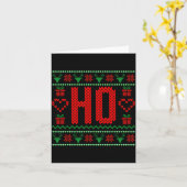 Where My Ho's At Ugly Christmas Sweater Couples Ma カード (黄色い花)