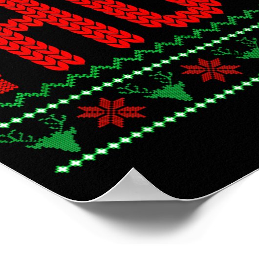 Where My Ho's At Ugly Christmas Sweater Couples Ma ポスター (角)