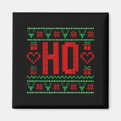 Where My Ho's At Ugly Christmas Sweater Couples Ma マグネット (正面)