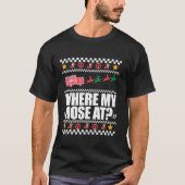 WHERE MY HOSE AT Funny Fireman Ugly Christmas Swea Tシャツ (正面)