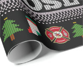 WHERE MY HOSE FIREFIGHTER Ugly Christmas Sweater ラッピングペーパー (ロールコーナー)