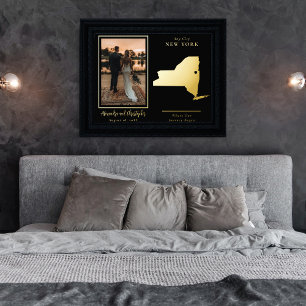 Where Our Journey Started New Yorkの写真 箔ポスター