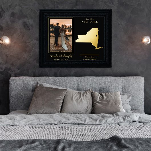 Where Our Journey Started New Yorkの写真 箔ポスター