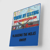 Where RV Staying Clock スクエア壁時計 (傾斜)