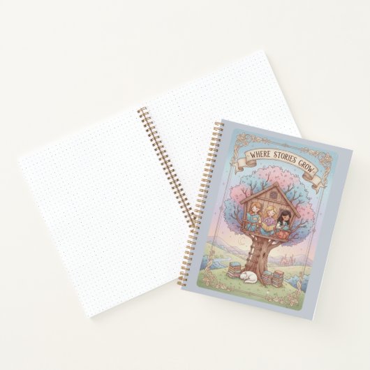 Where Stories Grow Treehouse & Reading Cat Journal ノートブック (内部)