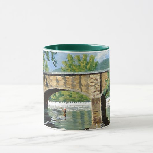 Where the Trout Rise – A Streamside Scene マグカップ (中央)