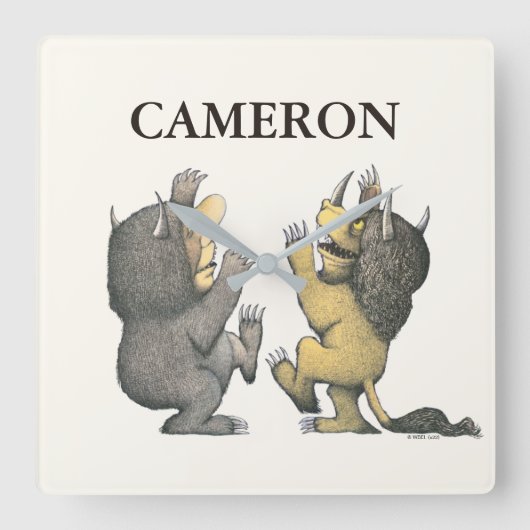 Where the Wild Things Are | Add Your Name スクエア壁時計 (正面)