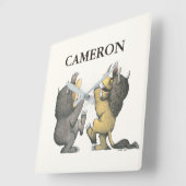 Where the Wild Things Are | Add Your Name スクエア壁時計 (傾斜)