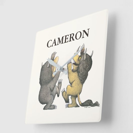 Where the Wild Things Are | Add Your Name スクエア壁時計 (傾斜)