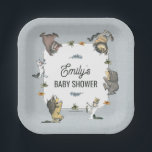 Where the Wild Things Are Character Baby Shower ペーパープレート<br><div class="desc">Set the tone for an unforgettable celebration with these customizable "Where the Wild Things Are" character baby shower plates. Featuring Max in his iconic crown and the Wild Things in a playful scene, this design captures the whimsical and adventurous spirit of the beloved story. Personalize with your name to create...</div>