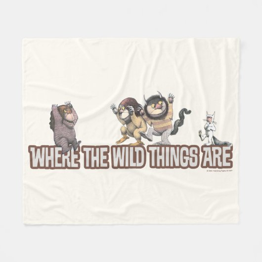 Where the Wild Things Are Characters on Logo フリースブランケット (正面(横))