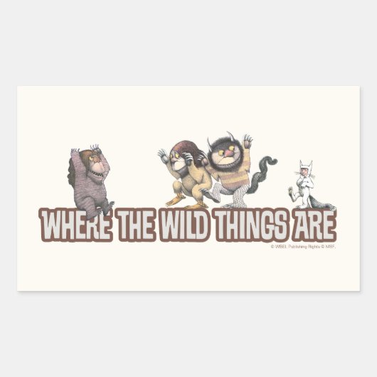 Where the Wild Things Are Characters on Logo 長方形シール (正面)