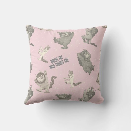 Where the Wild Things Are Pink Star Pattern クッション (裏面)
