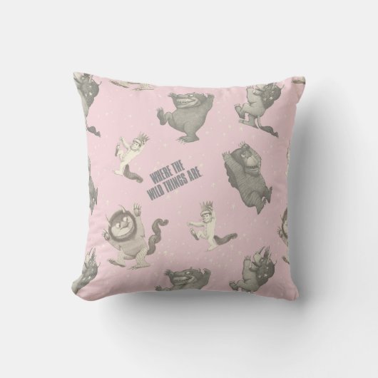 Where the Wild Things Are Pink Star Pattern クッション (正面)