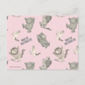 Where the Wild Things Are Pink Star Pattern ポストカード (正面)